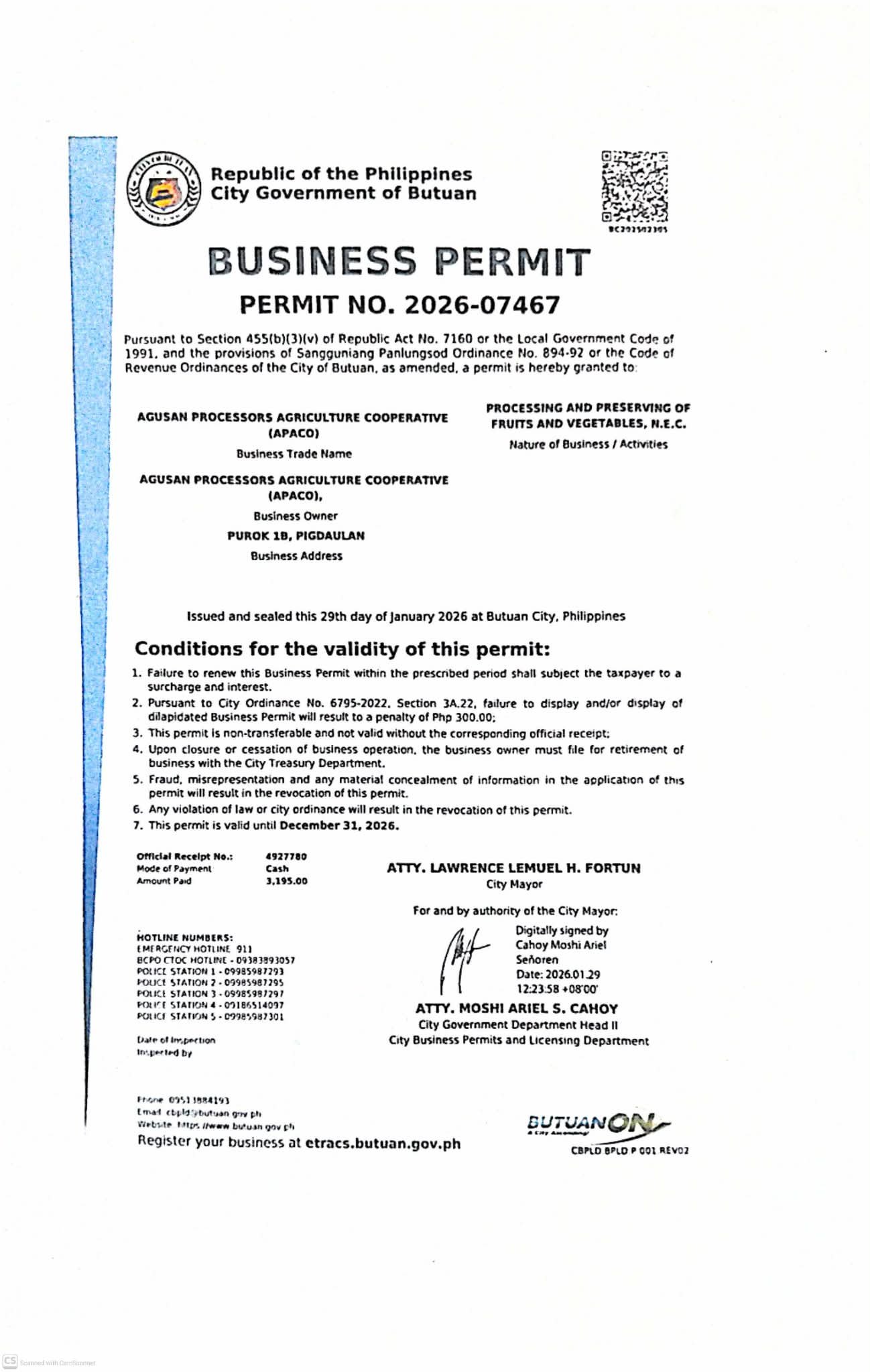 City of Butuan Business Permit 2026