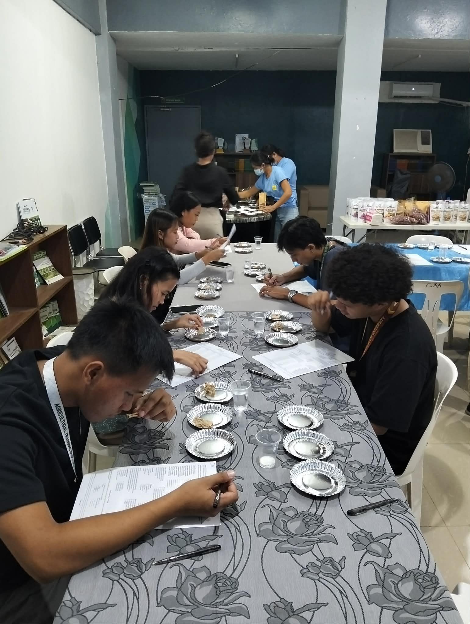 Food tasting participants evaluating products